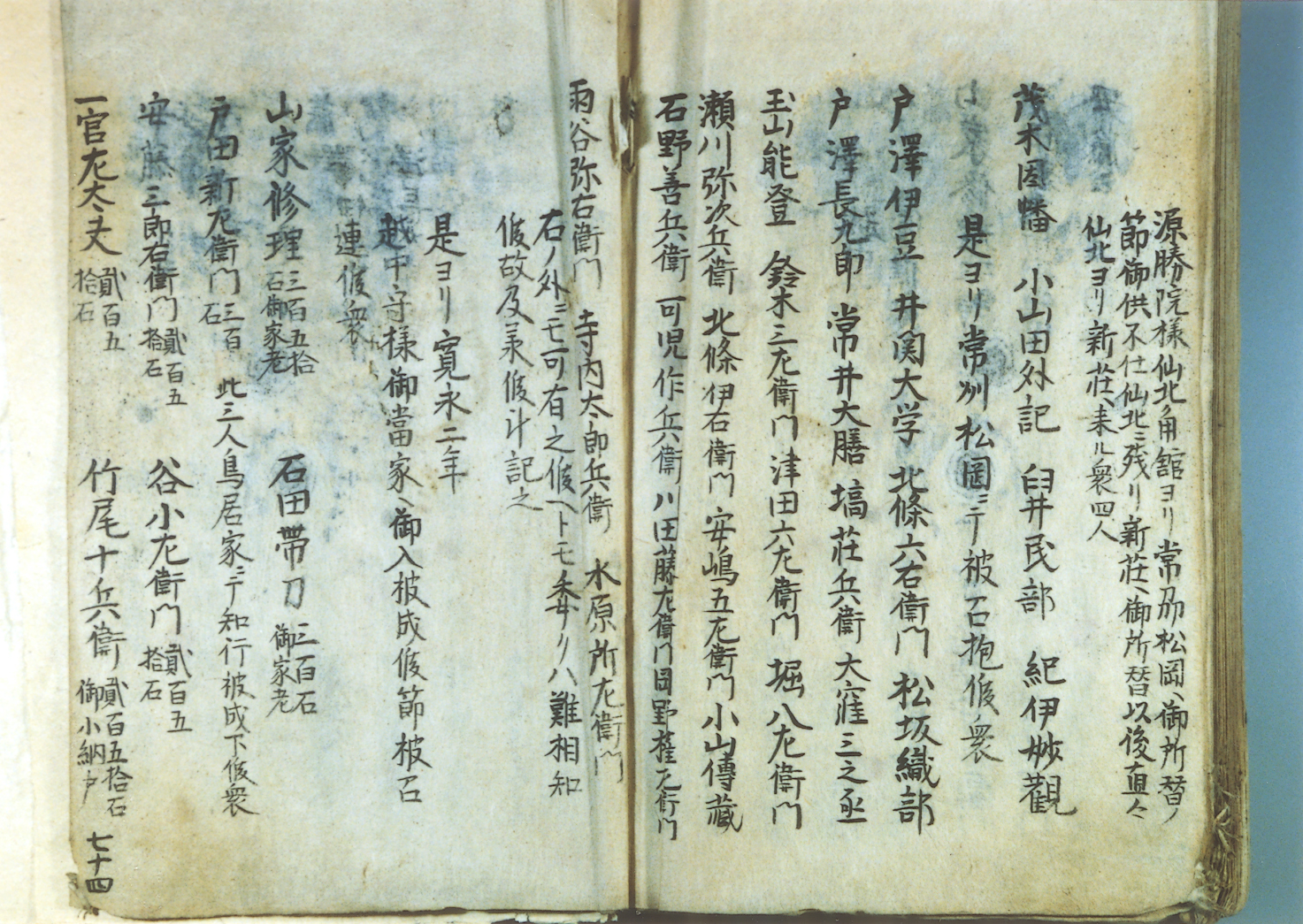 「松岡以来の衆」(「戸沢藩系図書」より)