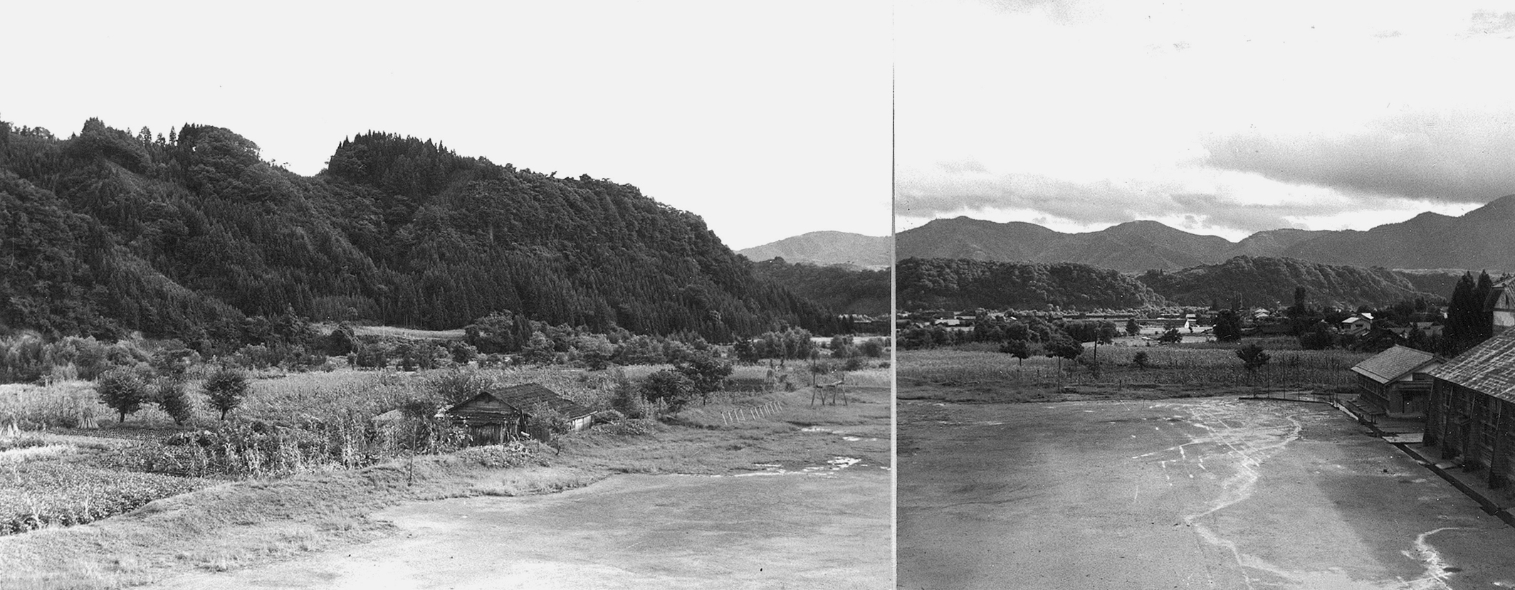 遠景の山と川