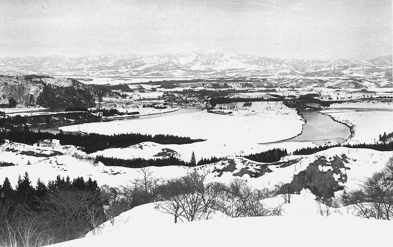 最上川雪景色