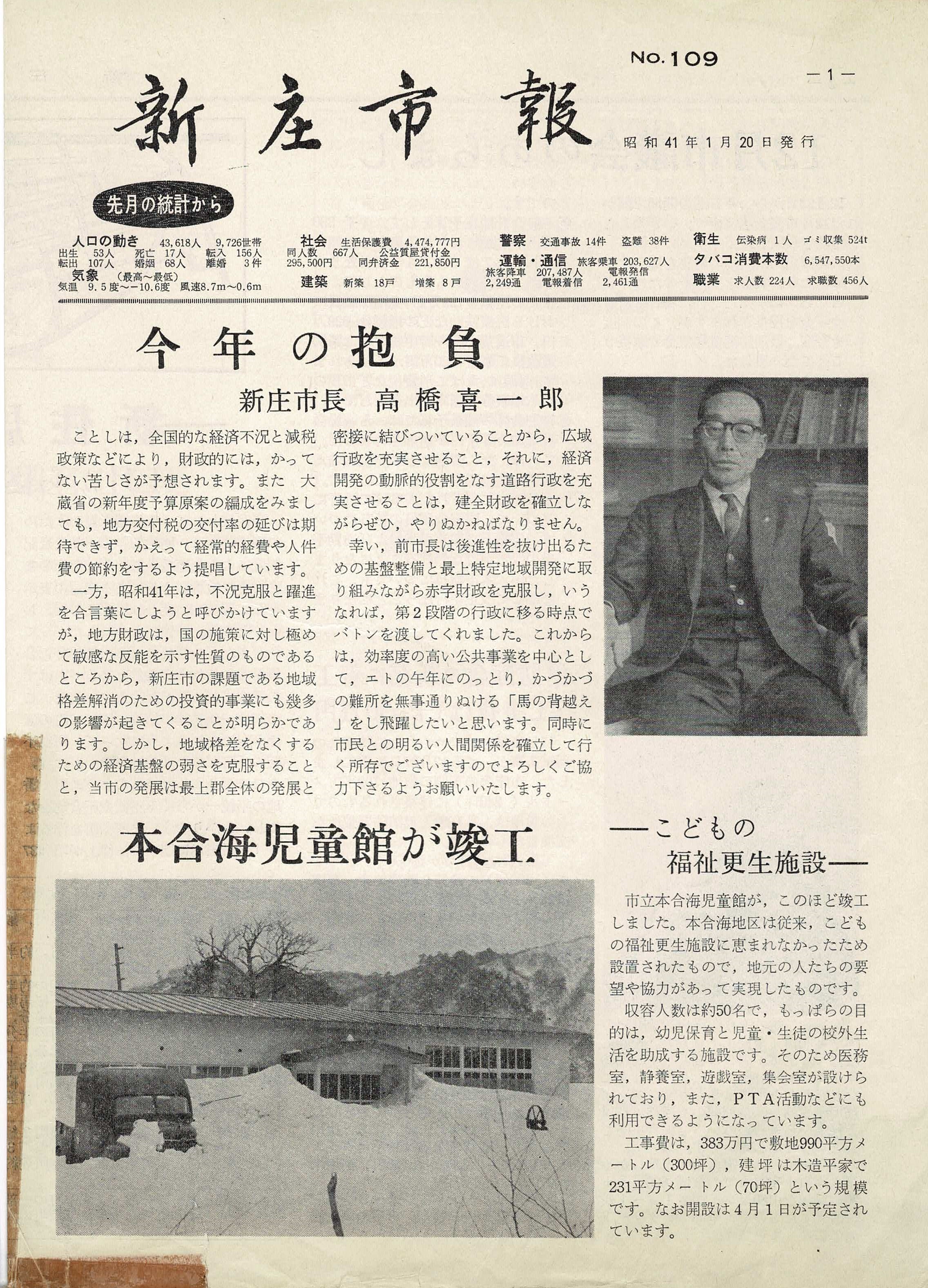 1966年 広報しんじょう1月号