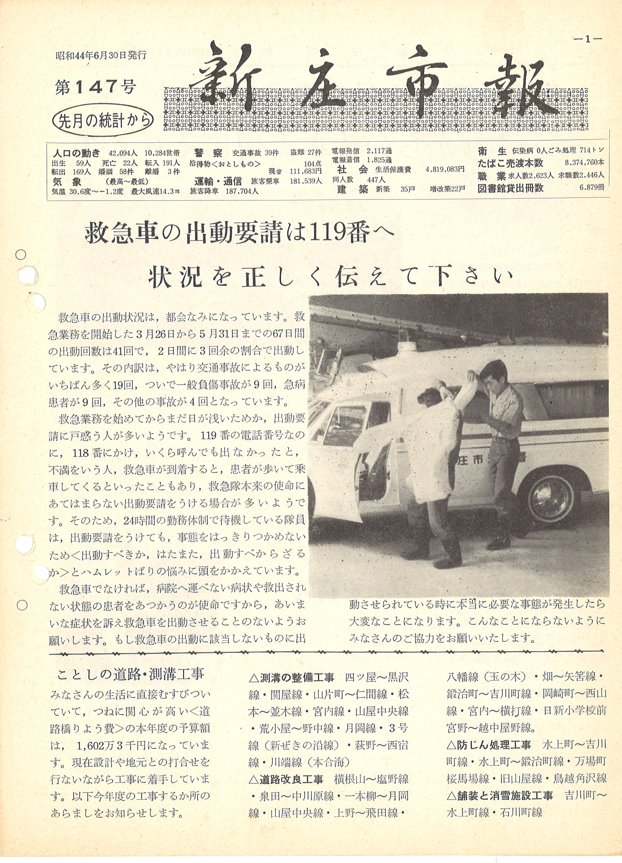 1969年 広報しんじょう6月号