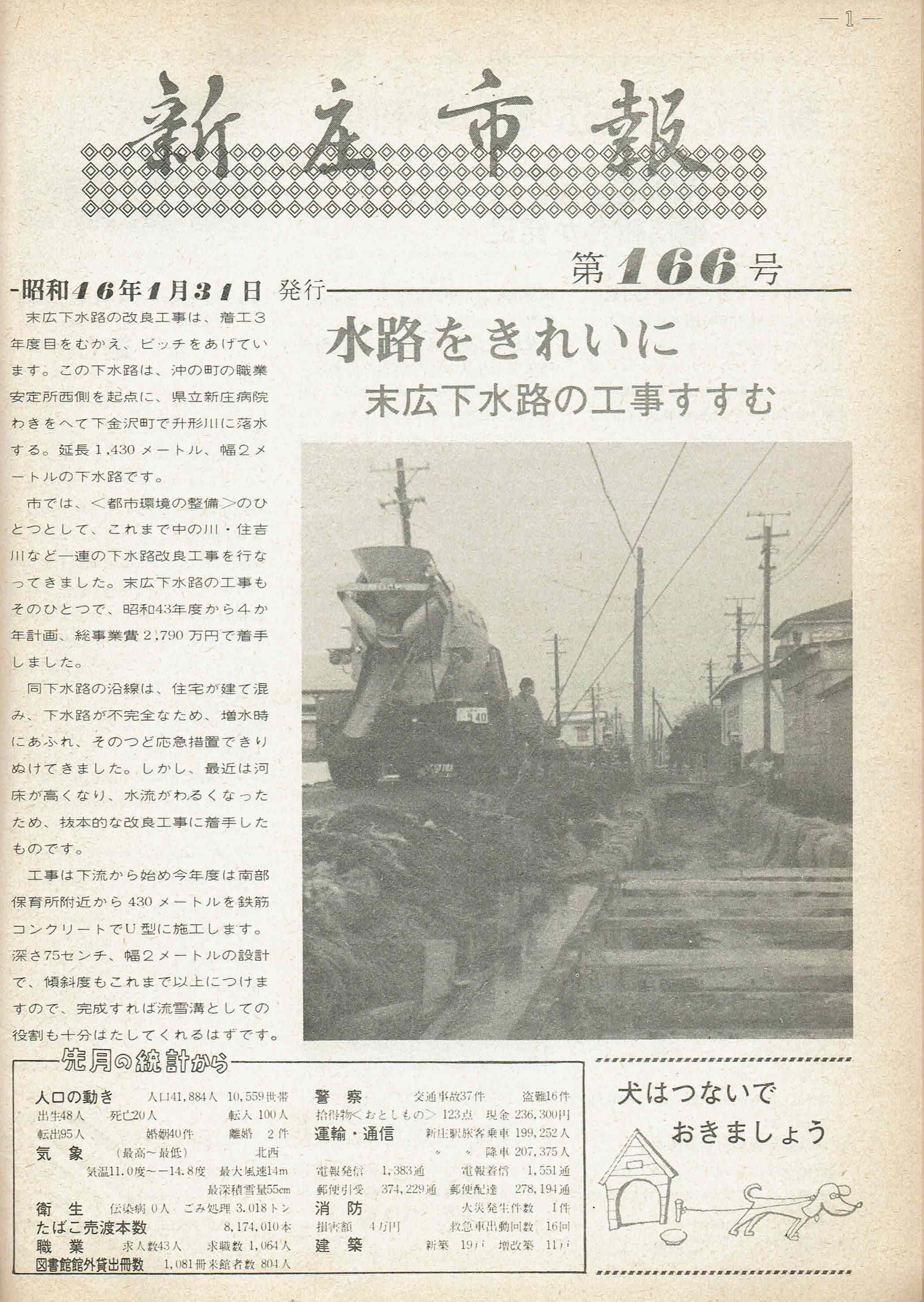 1971年 広報しんじょう1月号