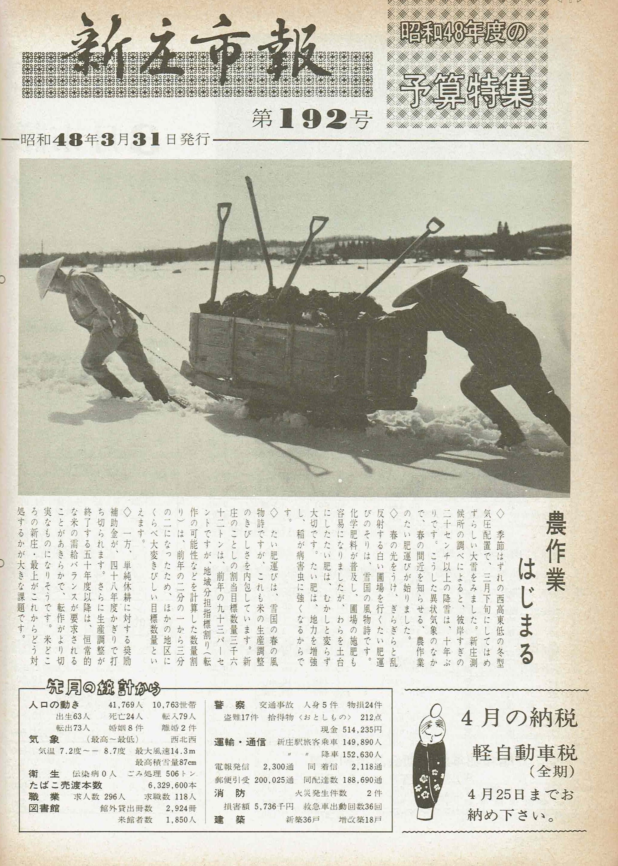 1973年 広報しんじょう3月号