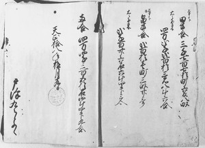 出羽国仙北之内北浦郡御検地目録帳（部分）（戸沢家文書）