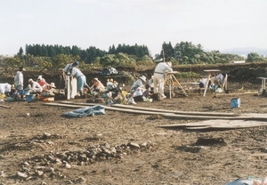 中川原Ｃ遺跡の発掘調査の様子