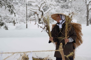 雪中田植