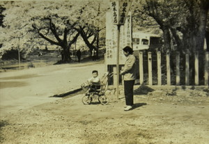 最上公園前（塀は旧新庄北高）